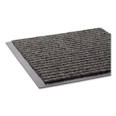 Crown Needle-Rib Wiper/Scraper Mat, Rectangular, Gray Ribbed Surface, 48