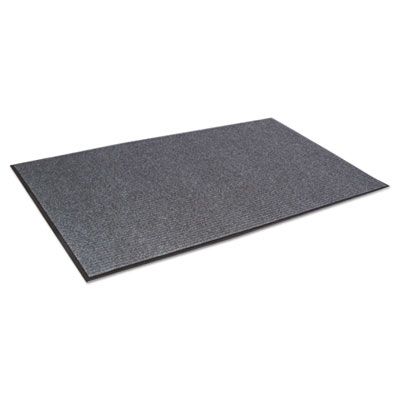 Crown Needle-Rib Wiper/Scraper Mat, Rectangular, Gray Ribbed Surface, 48
