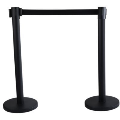 Tatco Economy Crowd Control, Assorted Materials, 14 Tatco Economy Crowd Control, Assorted Materials, 14" x 35" x 9 ft 6", Black, 2/Carton