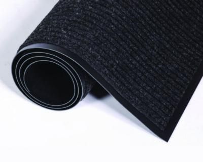 Crown Needle-Rib Wiper/Scraper Mat, Rectangular, Charcoal Gray Ribbed Surface, 36