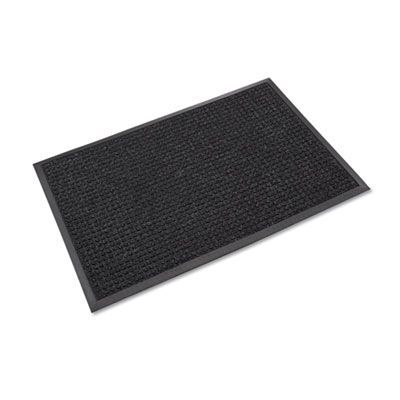 Crown Super-Soaker Wiper/Scraper Mat with Gripper Bottom, Rectangular, Charcoal Gray Loop Pile Surface, 36