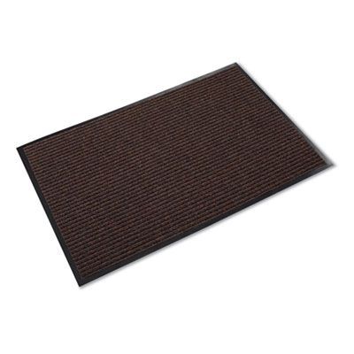 Crown Needle-Rib Wiper/Scraper Mat, Rectangular, Brown Ribbed Surface, 36