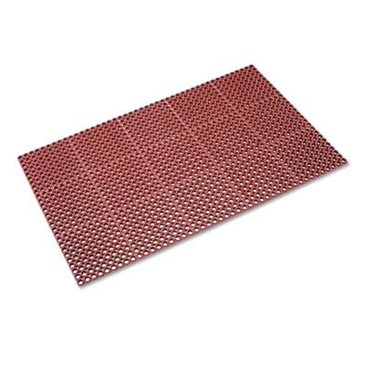 Crown Safewalk Heavy-Duty Anti-Fatigue Drainage Mat, 0.88 Crown Safewalk Heavy-Duty Anti-Fatigue Drainage Mat, 0.88" Thick, 36" x 60", Terra Cotta Raised Rib Perforated Surface