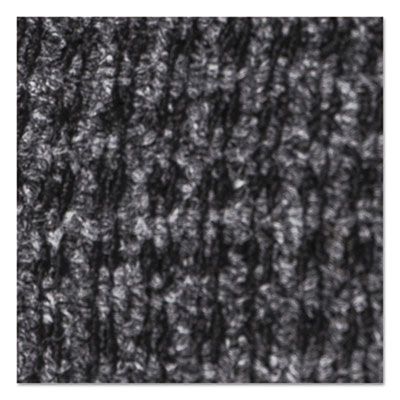 Crown Oxford Wiper Mat, Rectangular, Charcoal Gray/Black Loop Pile Surface, 48