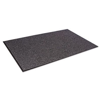 Crown Oxford Wiper Mat, Rectangular, Charcoal Gray/Black Loop Pile Surface, 48