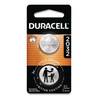 Duracell® Lithium Coin Batteries With Bitterant, 2032, 2/Pack