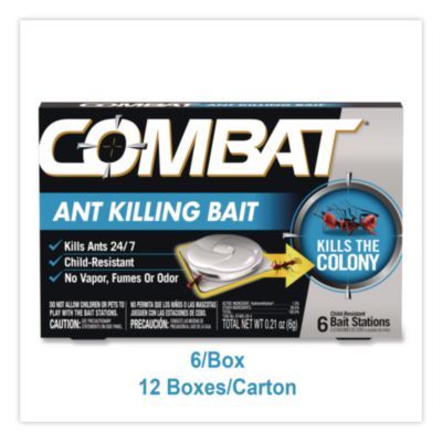 Combat® Source Kill Ant Bait Station, 0.21 oz, 6/Box, 12 Boxes/Carton