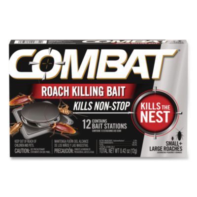 Combat® Roach Bait Insecticide, for Small and Large Roaches, 0.42 oz, 12 Bait Stations