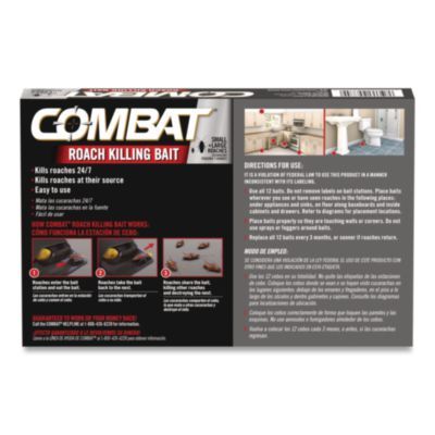 Combat® Roach Bait Insecticide, for Small and Large Roaches, 0.42 oz, 12 Bait Stations