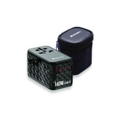 Verbatim® UTA-10 GaN III Universal Travel Adapter, (3) USB-A/(3) USB-C