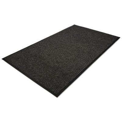 Guardian Golden Series Dual Rib Indoor Wiper Mats, Rectangular, Charcoal Gray Carpeted Surface, 36
