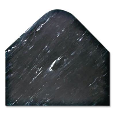 Crown Cushion-Step Marbleized Rubber Mat, Rectangular, Black Smooth Surface, 36