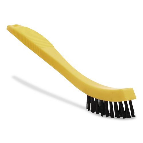 Synthetic-Fill Tile and Grout Brush, Black Plastic Bristles, 2.5