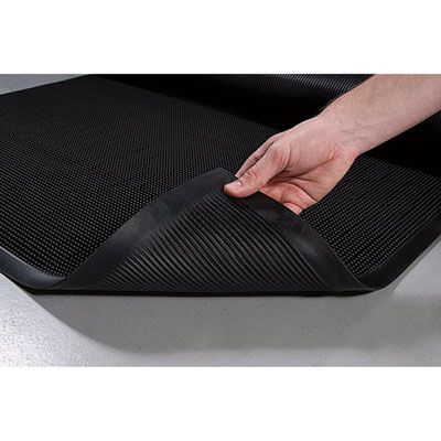 Crown Mat-A-Dor Entrance Scraper Mat, Black Fingertip Textured Rubber Surface, 24