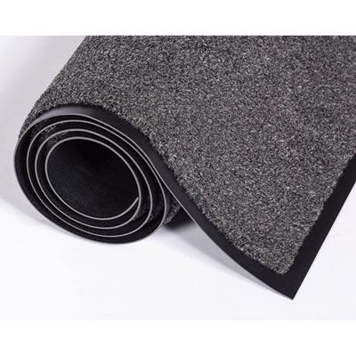 Crown Rely-On Olefin Indoor Wiper Mat, Rectangular, Charcoal Gray Cut Pile Surface, 36