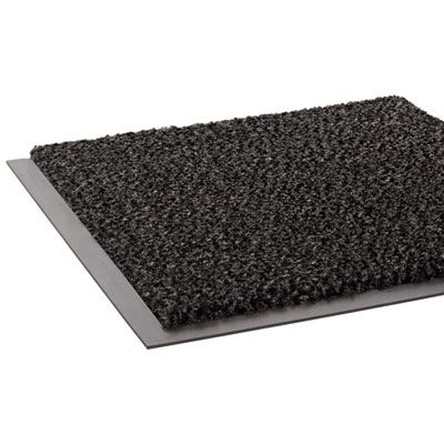 Crown Dust-Star Microfiber Wiper Mat, Rectangular, Charcoal Gray Carpeted Surface, 36