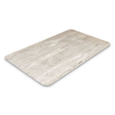 Crown Cushion-Step Marbleized Rubber Mat, Rectangular, Gray Smooth Surface, 36