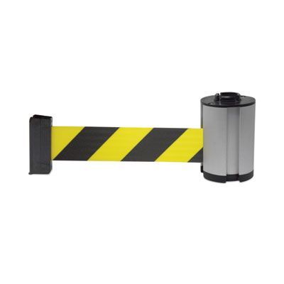 Rubbermaid® Commercial Cone Barricade System Replacement Belt Cassette, 7 ft, Yellow/Black/Silver