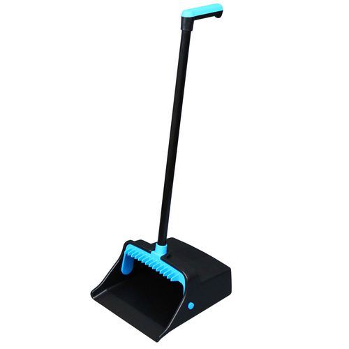 LobbyMaster Plastic Dust Pan, 12.32 LobbyMaster Plastic Dust Pan, 12.32" Wide, 31.84" Aluminum Handle, Blue/Black, 6/Carton