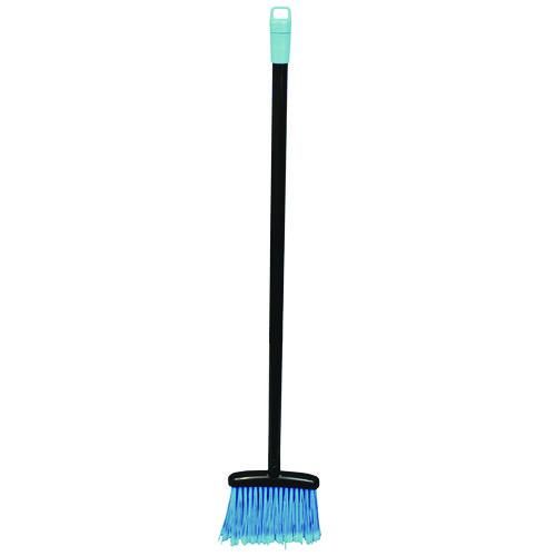 Lobby Dust Pan Broom, 36.86" Length, Black/Blue, 12/Carton