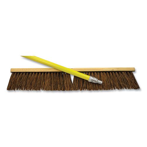 Palmyra Push Broom Kit, 24 x 64, Palmyra Bristles, Metal Handle, Yellow/Brown Palmyra Push Broom Kit, 24 x 64, Palmyra Bristles, Metal Handle, Yellow/Brown