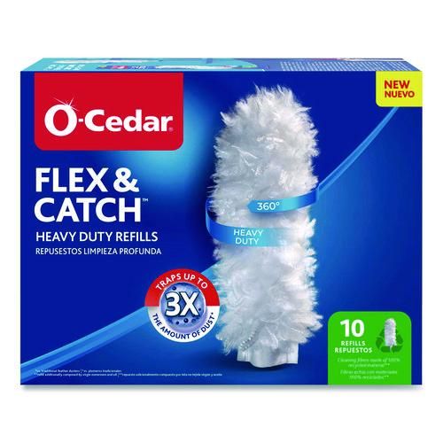 Flex and Catch Duster Heavy-Duty Refills, Polyester, White, 10/Pack, 4 Packs/Carton