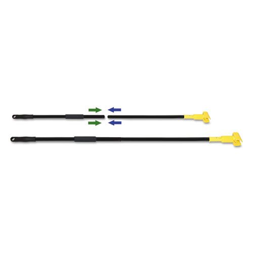 Two-Piece Metal Handle with Plastic Jaw Head, 1.5 Two-Piece Metal Handle with Plastic Jaw Head, 1.5" dia x 59", Black/Yellow