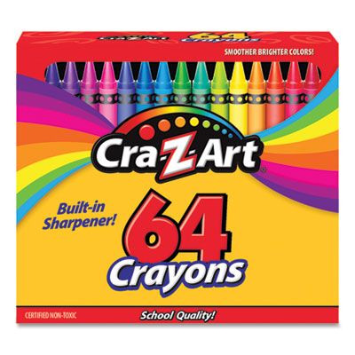 Cra-Z-Art® Crayons, Regular Size, 64 Assorted Colors, 16/Pack