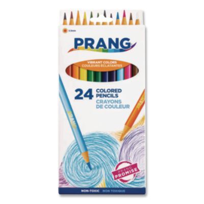 Prang® Colored Pencil Sets, 3.3 mm, 2B, Assorted Lead and Barrel Colors, 24/Pack