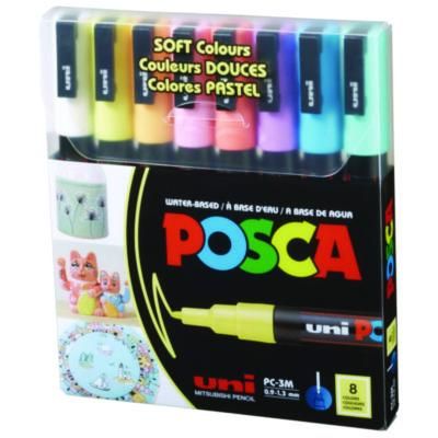 POSCA™ Water-Based Paint Markers, Fine Bullet Tip, 0.9 mm/1.3 mm, Assorted Colors, 8/Set