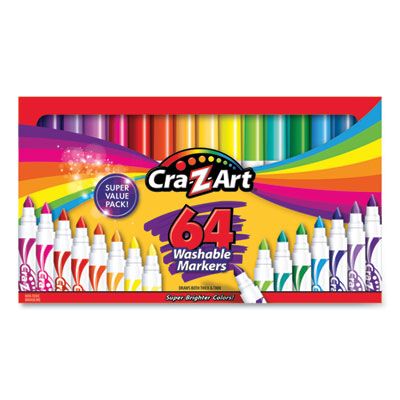 Cra-Z-Art® Washable Markers, Broad Bullet Tip, Assorted Colors, 64/Set