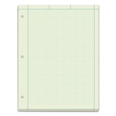 TOPS™ Engineering Computation Pads, Green Cover, Quadrille Rule (5 sq/in, 1 sq/in), (200) Green-Tint 8.5 x 11 Sheets