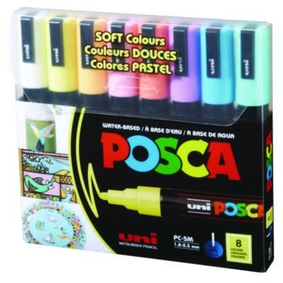 POSCA™ Water-Based Paint Markers, Medium Bullet Tip, 1.8 mm/2.5 mm, Assorted Colors, 8/Set