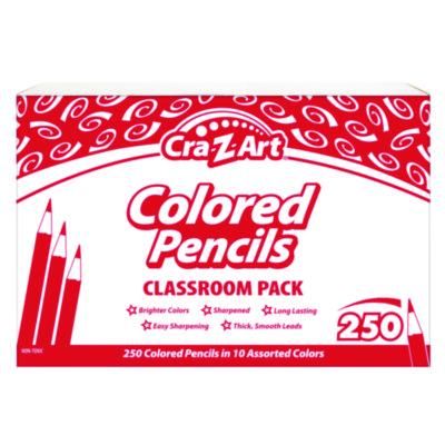 Cra-Z-Art® Colored Pencils Classpack, 10 Assorted Lead and Barrel Colors, 10 Pencils/Set, 25 Sets/Carton