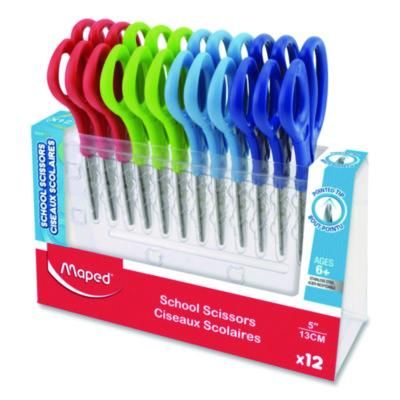 Maped Helix Essential Pointed School Scissors School Pack, Pointed Tip, 5.35