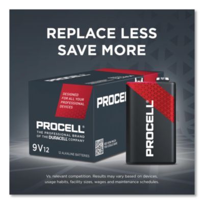 Procell® Professional Alkaline 9V Batteries, 72/Carton