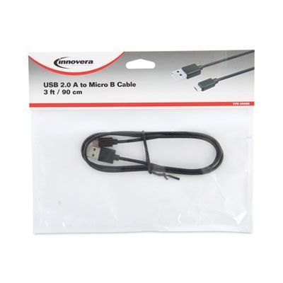 Innovera® USB to Micro USB Cable, 3 ft, Black