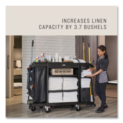 Rubbermaid® Commercial Side Load Linen Bag for Rubbermaid Commercial 2202581, 2202527, 2202587 Carts, 3.7 Bushels, 9 x 21.1 x 33, Black, 4/CT