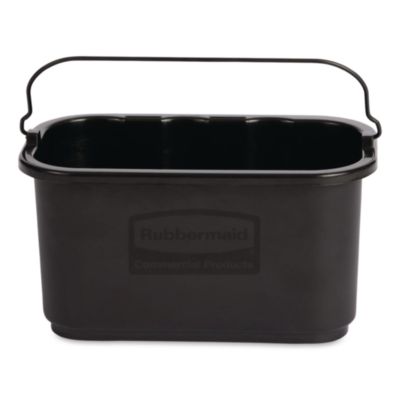Rubbermaid® Commercial Heavy-Duty Cleaning Cart Caddy, 10 qt, Black, 6/Carton