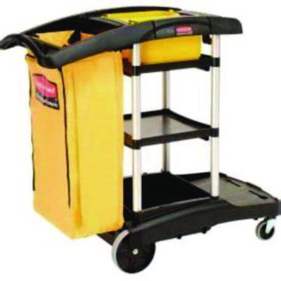 Rubbermaid® Commercial HYGEN™ HYGEN Microfiber Healthcare Cleaning Cart, Plastic, 3 Shelves, 5 Bins, 22