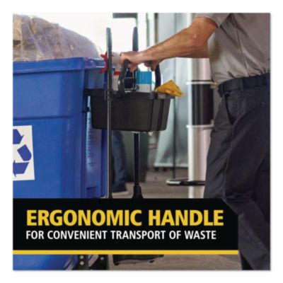 Rubbermaid® Commercial BRUTE Ergonomic Rotomolded Tilt Truck Handle and Caddy, 25.45 x 12.82 x 15, Black