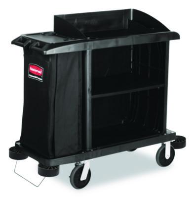 Rubbermaid® Commercial Multi-Shelf Cleaning Cart, Plastic, 4 Shelves, 1 Bin, 22