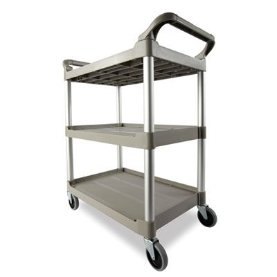 Rubbermaid® Commercial Three-Shelf Service Cart, Plastic, 3 Shelves, 200 lb Capacity, 18.63
