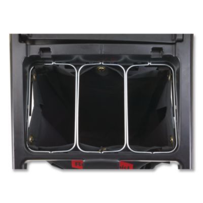Rubbermaid® Commercial Triple Waste Wire Bag Holder for Rubbermaid Commercial Janitorial and Housekeeping Carts, 3 x 12.5 x 0.13, Steel