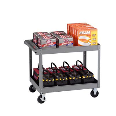 Tennsco Two-Shelf Metal Cart, Metal, 2 Shelves, 500 lb Capacity, 24