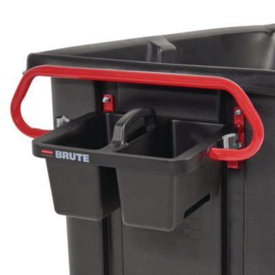 Rubbermaid® Commercial BRUTE Ergonomic Rotomolded Tilt Truck Handle and Caddy, 25.45 x 25.45 x 15, Red/Black
