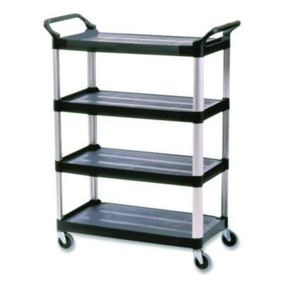 Rubbermaid® Commercial Xtra Utility Cart with Open Sides, Plastic, 4 Shelves, 400 lb Capacity, 40.63