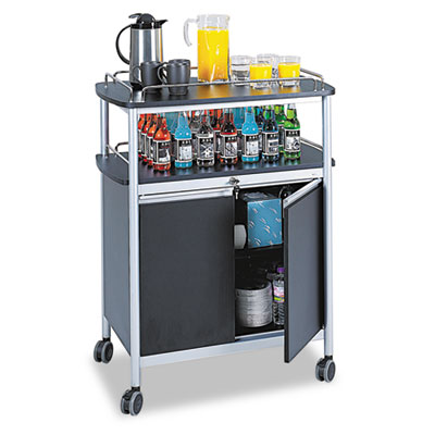 Safco® Mobile Beverage Cart, Plastic, 4 Shelves, 33.5
