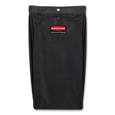 Rubbermaid® Commercial Fabric Cleaning Cart Bag for Rubbermaid Commercial Housekeeping and Janitorial Carts, 30 gal, 10.5 x 16.8 x 33, Black, 4/CT