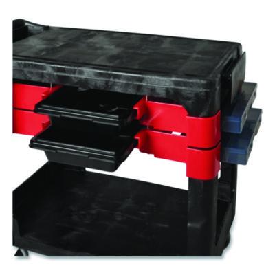Rubbermaid® Commercial Two-Shelf Trades Cart, Plastic, 2 Shelves, 2 Drawers, 330 lb Capacity, 19.25